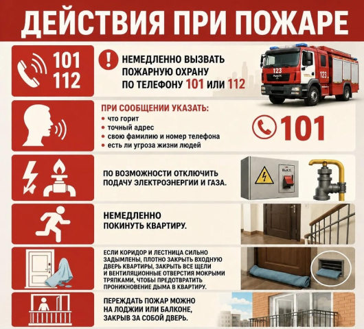 Действия при пожаре